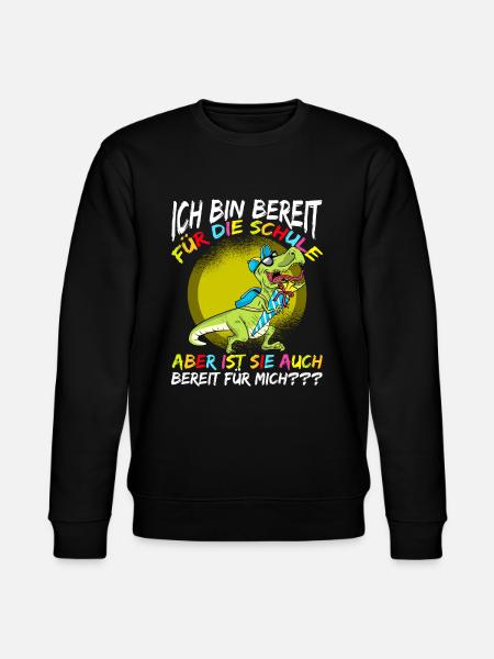 Schulkind Einschulung mit Dinosaurier - Stanley/Stella Unisex Bio-Sweatshirt CHANGER  - Schwarz