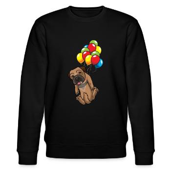 Border Terrier avec des ballons - Sweat bio CHANGER Stanley/Stella Unisexe - noir - Devant - Nik (191cm) & Marisol (170cm)