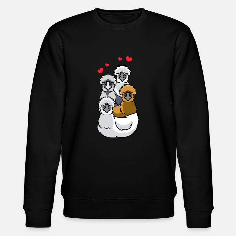 Seidenhuhn Haushuhn Huhn - Stanley/Stella Unisex Bio-Sweatshirt CHANGER  - Schwarz