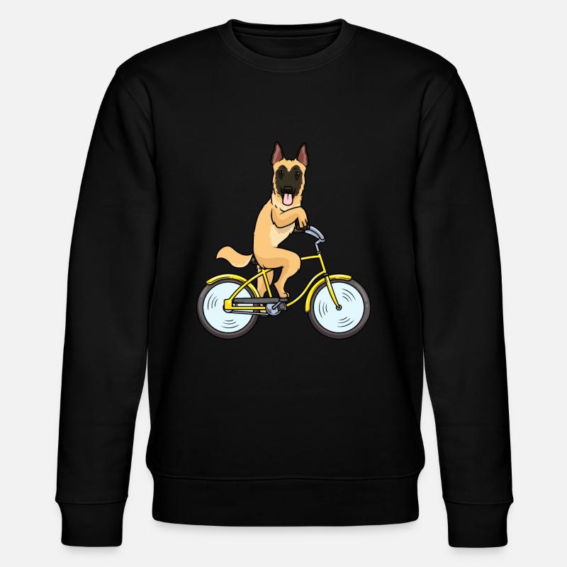 Malinois chien avec vélo - Sweat bio CHANGER Stanley/Stella Unisexe - noir