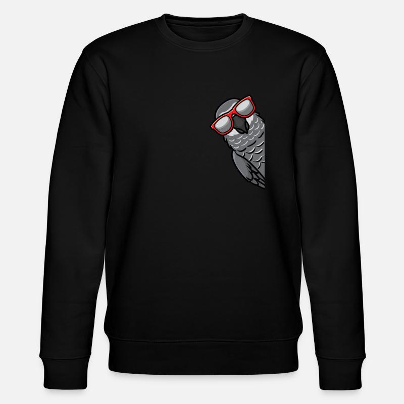 Grey Parrot Parrot - Stanley/Stella CHANGER Unisex Organic Sweatshirt - black