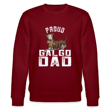 Galgo Espanol Papa - Stanley/Stella Unisex Bio-Sweatshirt CHANGER  - Burgunderrot - Vorne - Nik (191cm) & Marisol (170cm)