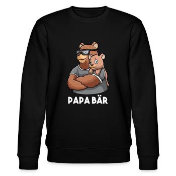 Papa Bär - Stanley/Stella Unisex Bio-Sweatshirt CHANGER  - Schwarz - Vorne - Nik (191cm) & Marisol (170cm)