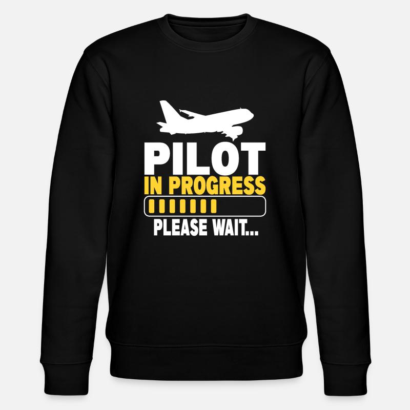 Pilot In Progress Please Wait - Stanley/Stella CHANGER Unisex Organic Sweatshirt - black
