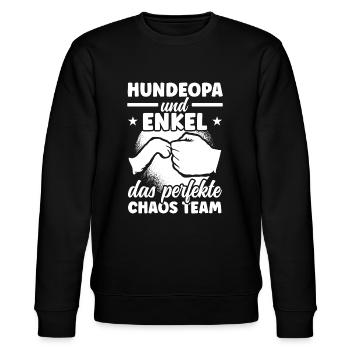 Hunde Opa Hundeopa Enkelhund Großeltern Hunde Oma - Stanley/Stella Unisex Bio-Sweatshirt CHANGER  - Schwarz - Vorne - Nik (191cm) & Marisol (170cm)