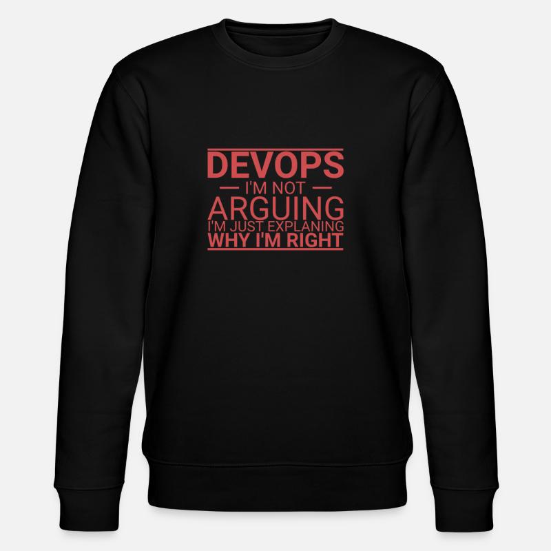 DevOps Arguing | Software Development" - Stanley/Stella CHANGER Unisex Organic Sweatshirt - black