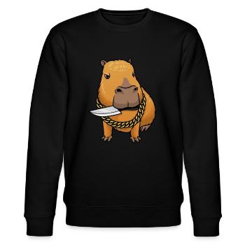 Capybara avec couteau Drôle Capybara - Sweat bio CHANGER Stanley/Stella Unisexe - noir - Devant - Nik (191cm) & Marisol (170cm)