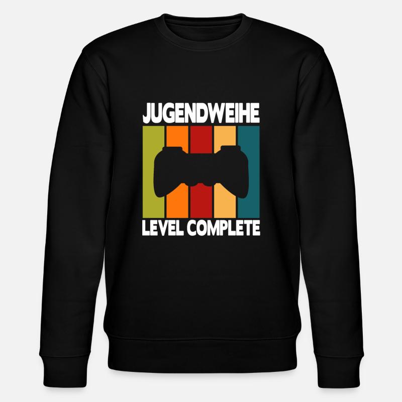 Jugendweihe Level Complete - Stanley/Stella Unisex Bio-Sweatshirt CHANGER  - Schwarz
