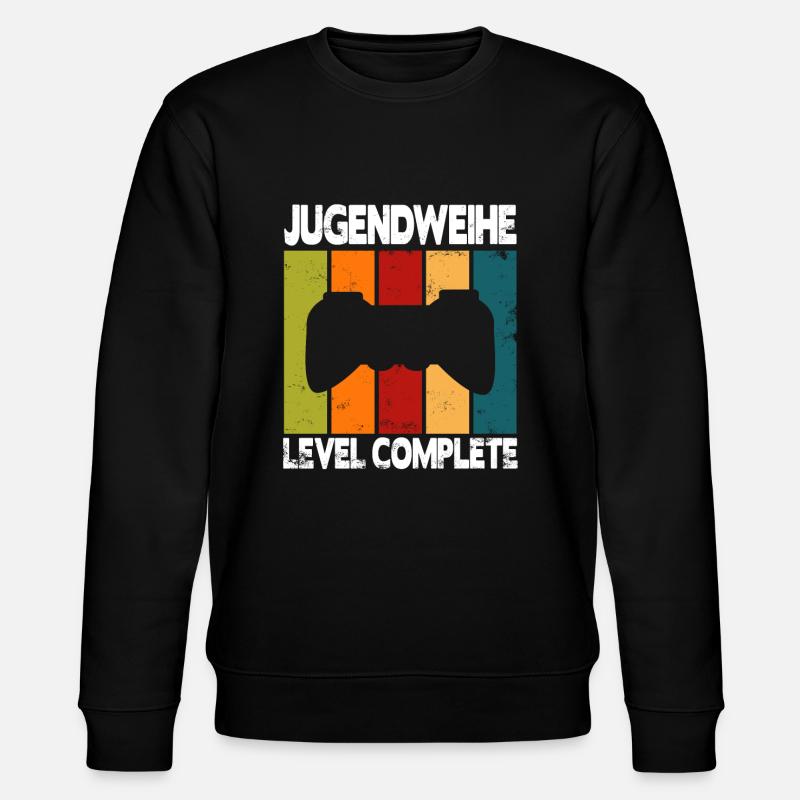 Jugendweihe Level Complete - Stanley/Stella Unisex Bio-Sweatshirt CHANGER  - Schwarz