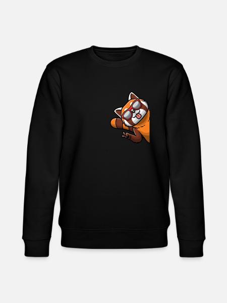 Kawaii Roter Panda - Stanley/Stella Unisex Bio-Sweatshirt CHANGER  - Schwarz