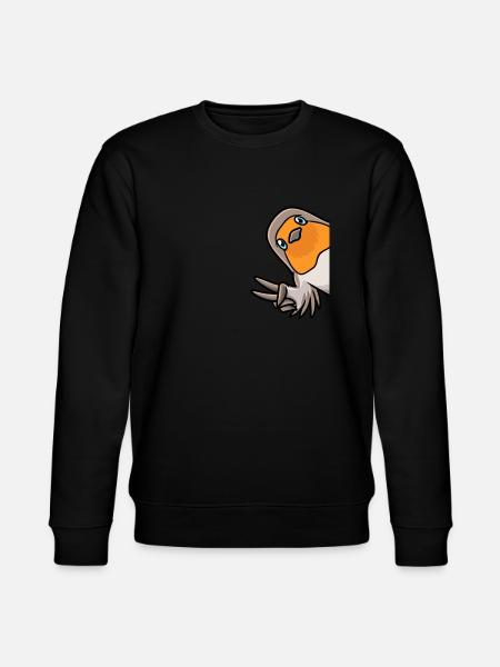 Robin elsker fugl - Stanley/Stella økologisk unisex-sweatshirt CHANGER  - sort