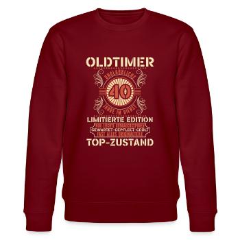 40 Jähriges Dienstjubiläum Firmenjubiläum - Stanley/Stella Unisex Bio-Sweatshirt CHANGER  - Burgunderrot - Vorne - Nik (191cm) & Marisol (170cm)