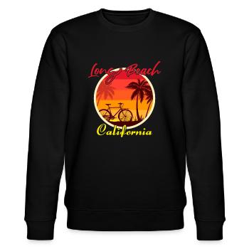 Long Beach California Fahrrad - Stanley/Stella Unisex Bio-Sweatshirt CHANGER  - Schwarz - Vorne - Nik (191cm) & Marisol (170cm)