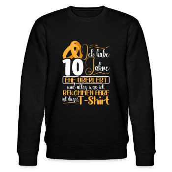 10 Jahre Verheiratet Hochzeitstag - Stanley/Stella Unisex Bio-Sweatshirt CHANGER  - Schwarz - Vorne - Nik (191cm) & Marisol (170cm)