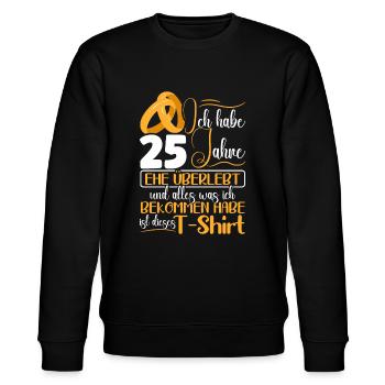 Silberhochzeit 25 Jahre Verheiratet Hochzeitstag - Stanley/Stella Unisex Bio-Sweatshirt CHANGER  - Schwarz - Vorne - Nik (191cm) & Marisol (170cm)