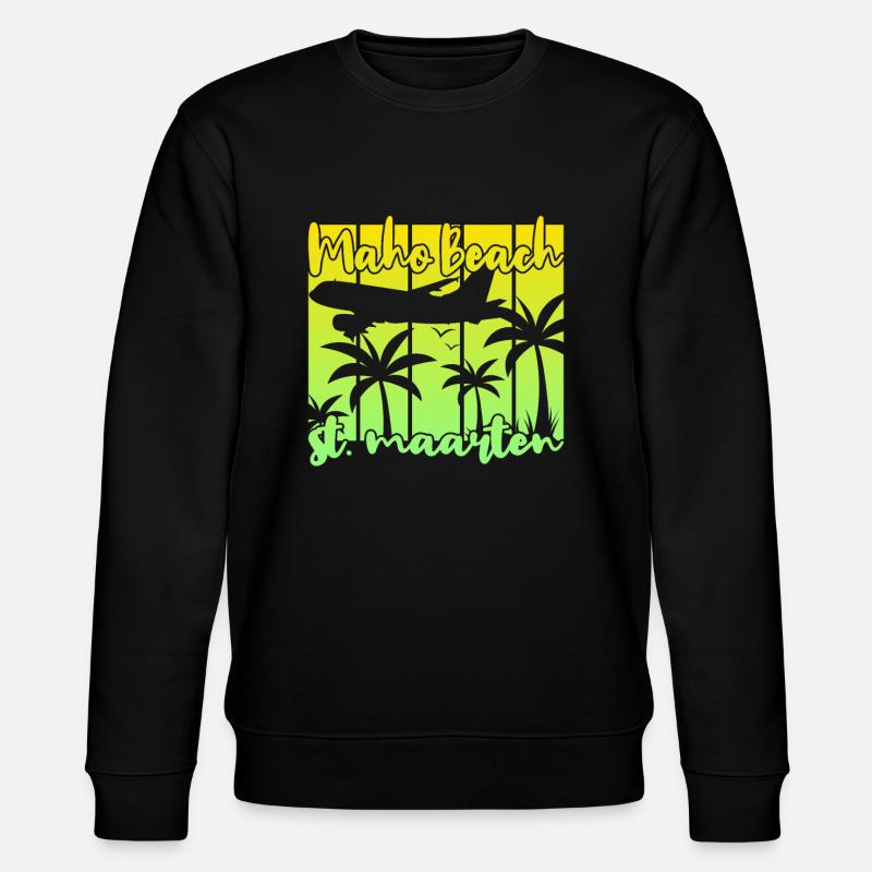 Maho Beach St. Maarten - Stanley/Stella Unisex Bio-Sweatshirt CHANGER  - Schwarz
