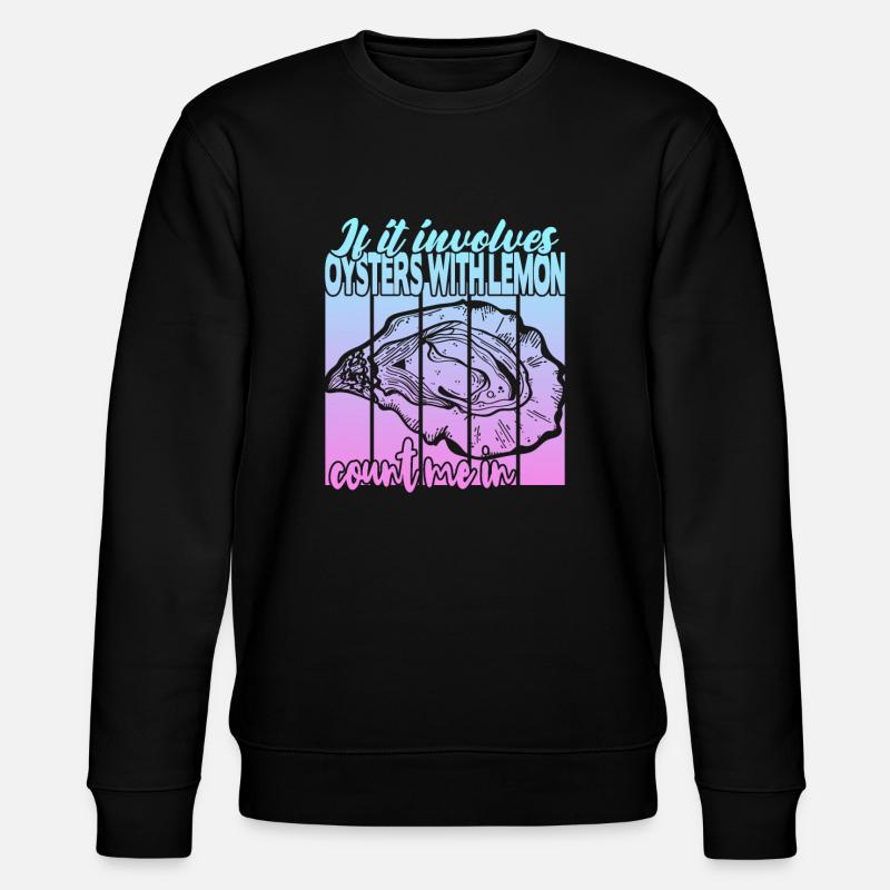 Austern mit Zitrone - Stanley/Stella Unisex Bio-Sweatshirt CHANGER  - Schwarz