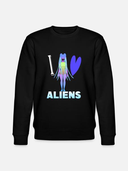 I love aliens - Stanley/Stella CHANGER Unisex Organic Sweatshirt - black