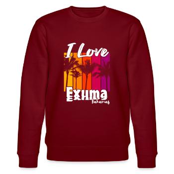 Ich liebe Exuma Bahamas - Stanley/Stella Unisex Bio-Sweatshirt CHANGER  - Burgunderrot - Vorne - Nik (191cm) & Marisol (170cm)