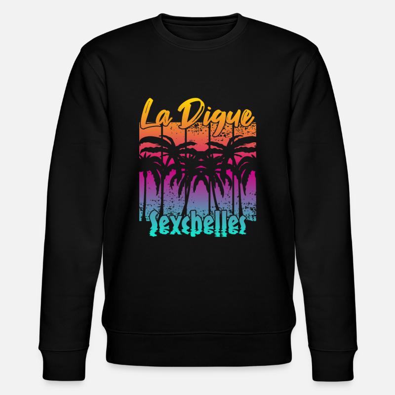 La Digue Seychelles - Stanley/Stella Unisex Bio-Sweatshirt CHANGER  - Schwarz
