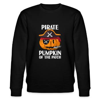 Pirate pumpkin in the bed For Halloween - Stanley/Stella CHANGER Unisex Organic Sweatshirt - black - Front - Nik (191cm) & Marisol (170cm)