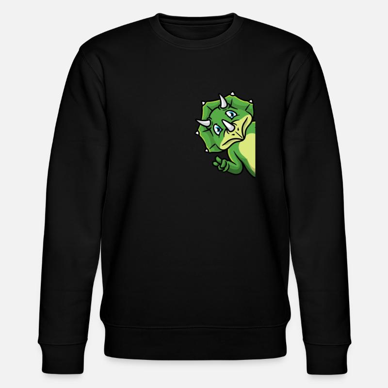 Triceratops Dinosaur Funny - Stanley/Stella CHANGER Unisex Organic Sweatshirt - black
