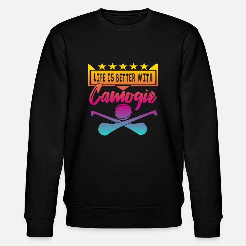 Life is better with Camogie - Stanley/Stella Unisex Bio-Sweatshirt CHANGER  - Schwarz