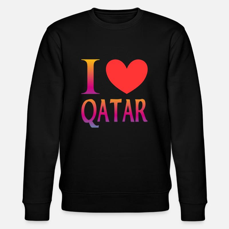 Ich liebe Katar - Stanley/Stella Unisex Bio-Sweatshirt CHANGER  - Schwarz