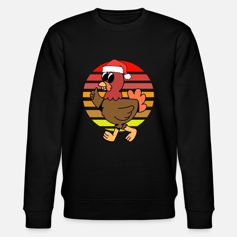 Weihnachten Huhn - Stanley/Stella Unisex Bio-Sweatshirt CHANGER  - Schwarz