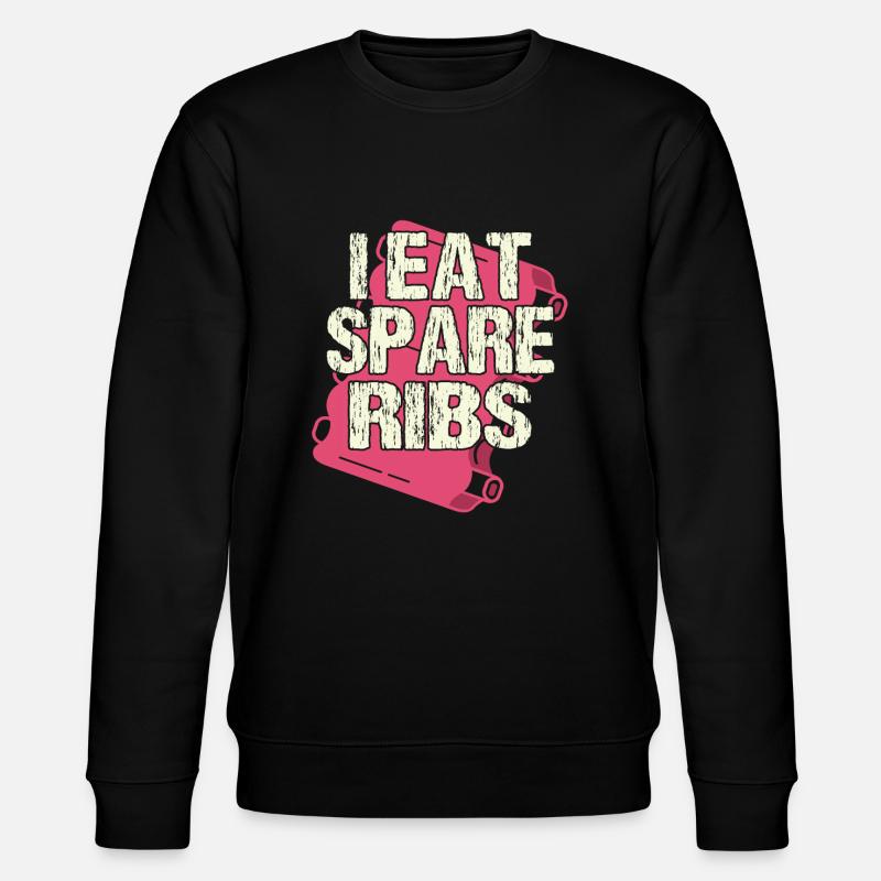 I eat spare ribs - Stanley/Stella Unisex Bio-Sweatshirt CHANGER  - Schwarz