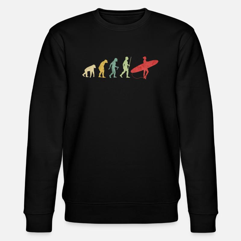 Surfing Board Girl Evolution - Stanley/Stella CHANGER Unisex Organic Sweatshirt - black