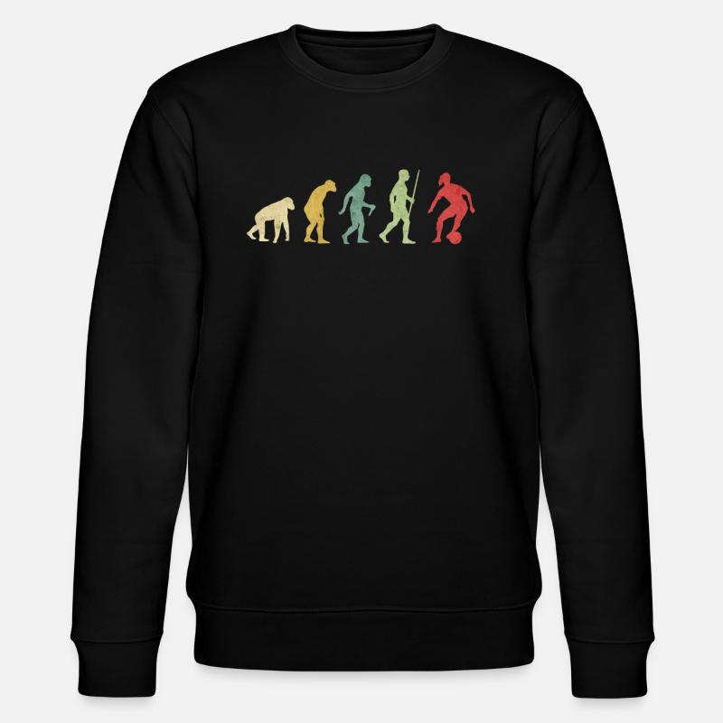 Fußballspieler Dribble Evolution - Stanley/Stella Unisex Bio-Sweatshirt CHANGER  - Schwarz