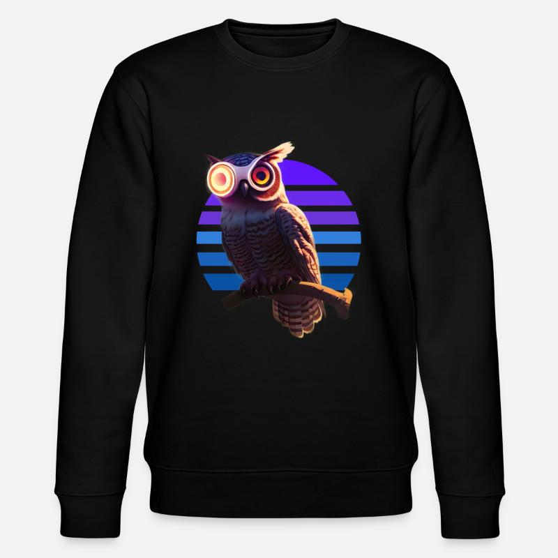 Roboter Eule Hybrid Wesen - Stanley/Stella Unisex Bio-Sweatshirt CHANGER  - Schwarz