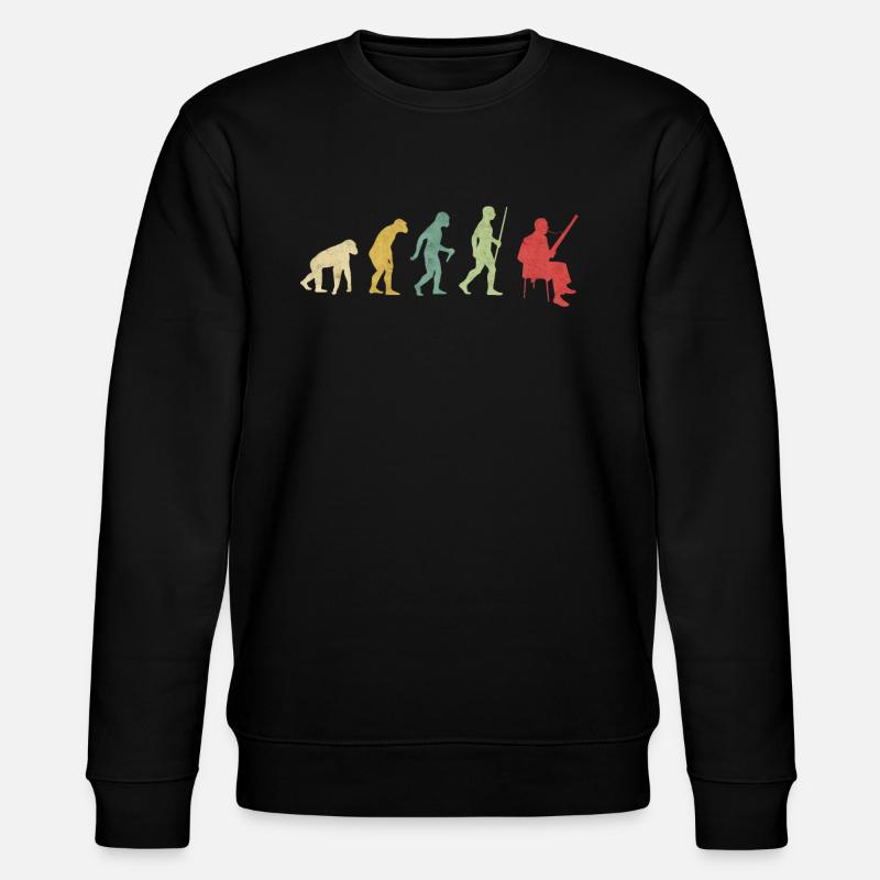Oboe Playing Evolution - Stanley/Stella CHANGER Unisex Organic Sweatshirt - black