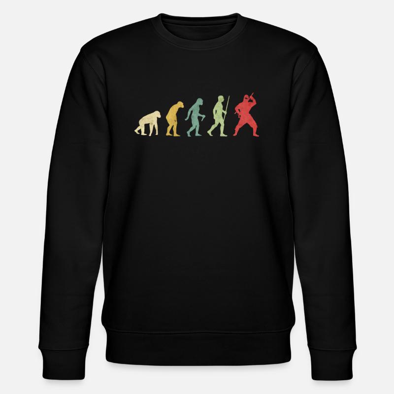 Ninja Pose Evolution - Stanley/Stella CHANGER Unisex Organic Sweatshirt - black