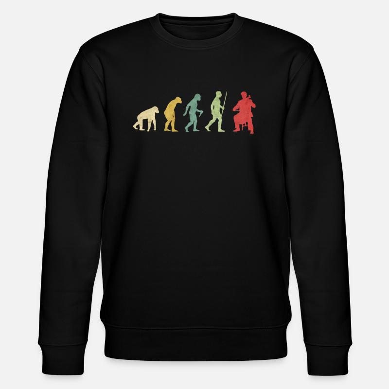 Cello Playing Man Evolution - Stanley/Stella CHANGER Unisex Organic Sweatshirt - black