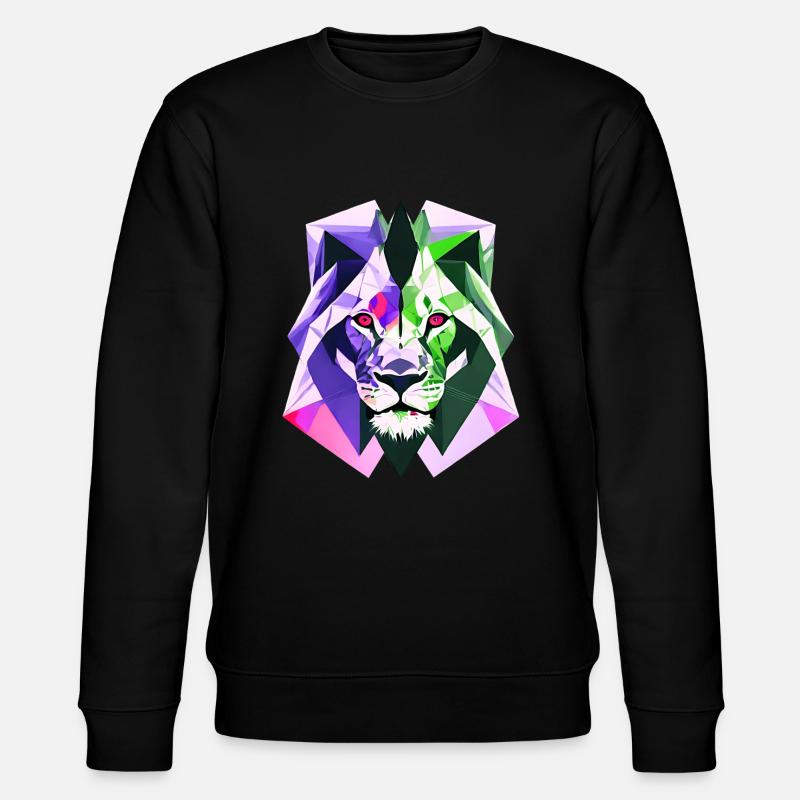 Polygon Löwe - Stanley/Stella Unisex Bio-Sweatshirt CHANGER  - Schwarz