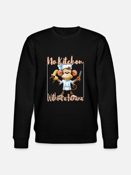 Kitchen Monkey Banana Vibes - Stanley/Stella CHANGER Unisex Organic Sweatshirt - black