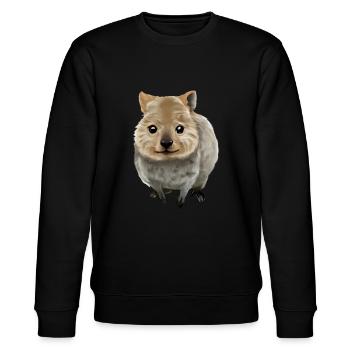 Quokka - das niedliche Beuteltier - Stanley/Stella Unisex Bio-Sweatshirt CHANGER  - Schwarz - Vorne - Nik (191cm) & Marisol (170cm)