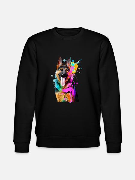Splashes of colour German Shepherd - Stanley/Stella CHANGER Unisex Organic Sweatshirt - black