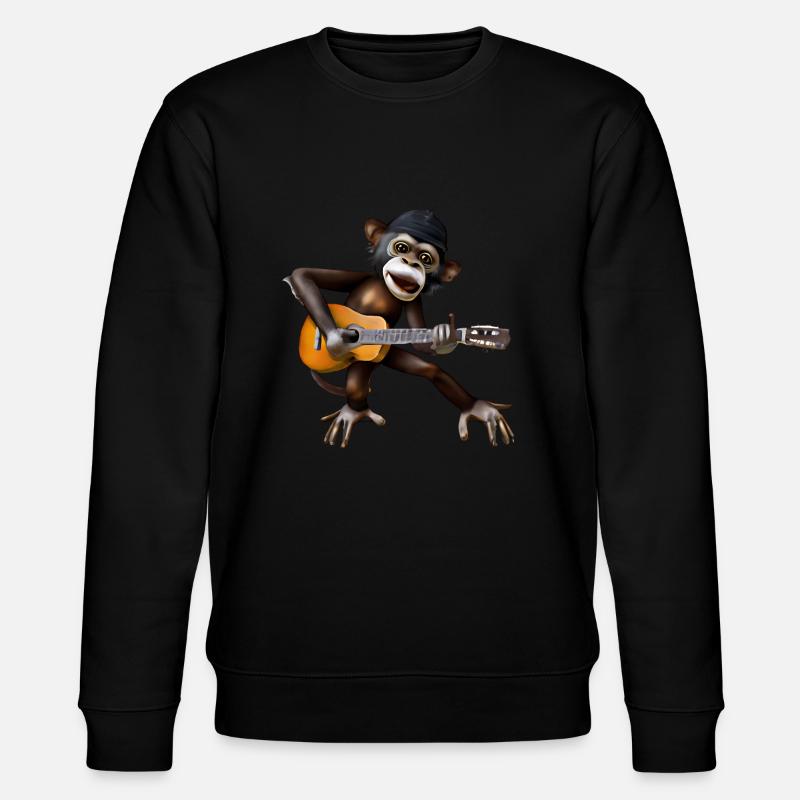 Guitar Monkey - Stanley/Stella CHANGER Unisex Organic Sweatshirt - black