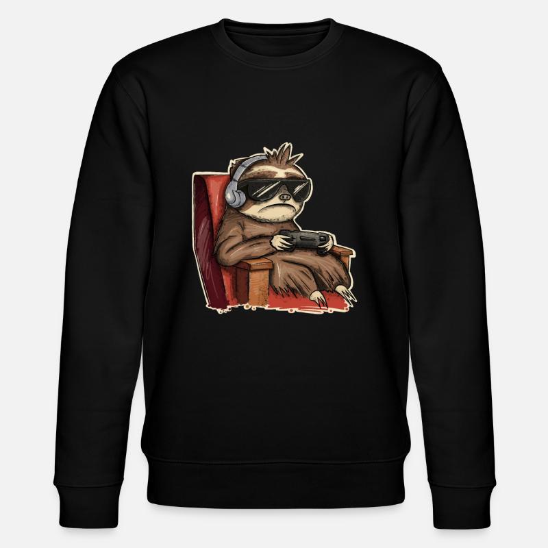 Faultier Gaming Gamer - Stanley/Stella Unisex Bio-Sweatshirt CHANGER  - Schwarz