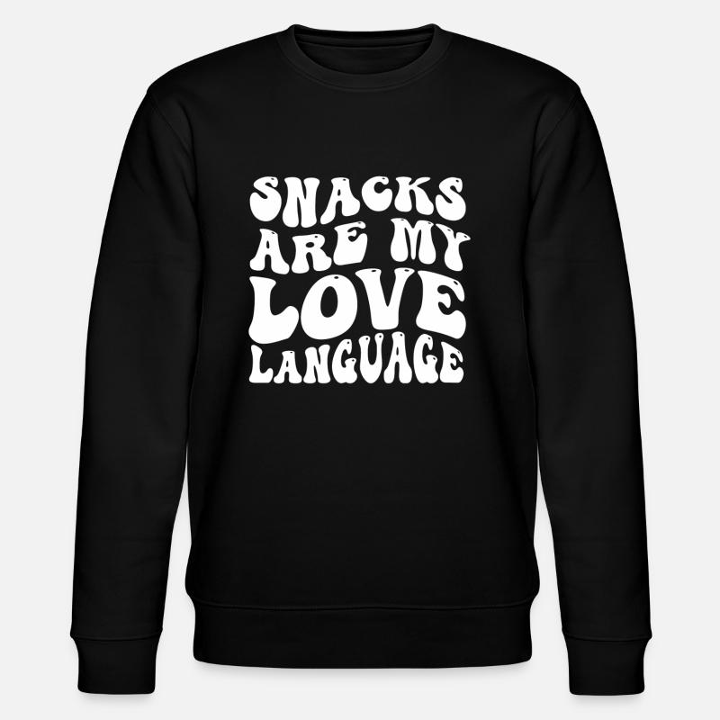 Snacks sind meine Liebessprache - Stanley/Stella Unisex Bio-Sweatshirt CHANGER  - Schwarz