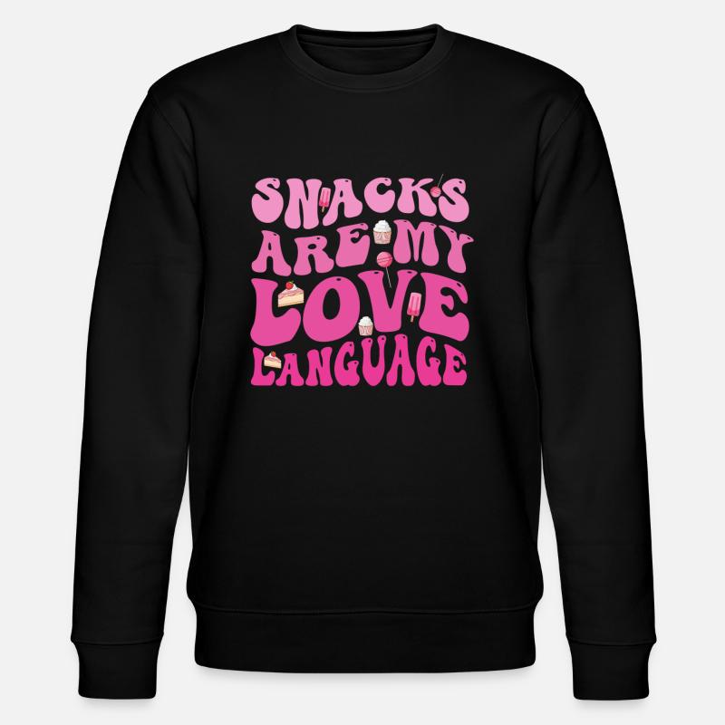 Snacks sind meine Liebessprache - Stanley/Stella Unisex Bio-Sweatshirt CHANGER - Schwarz