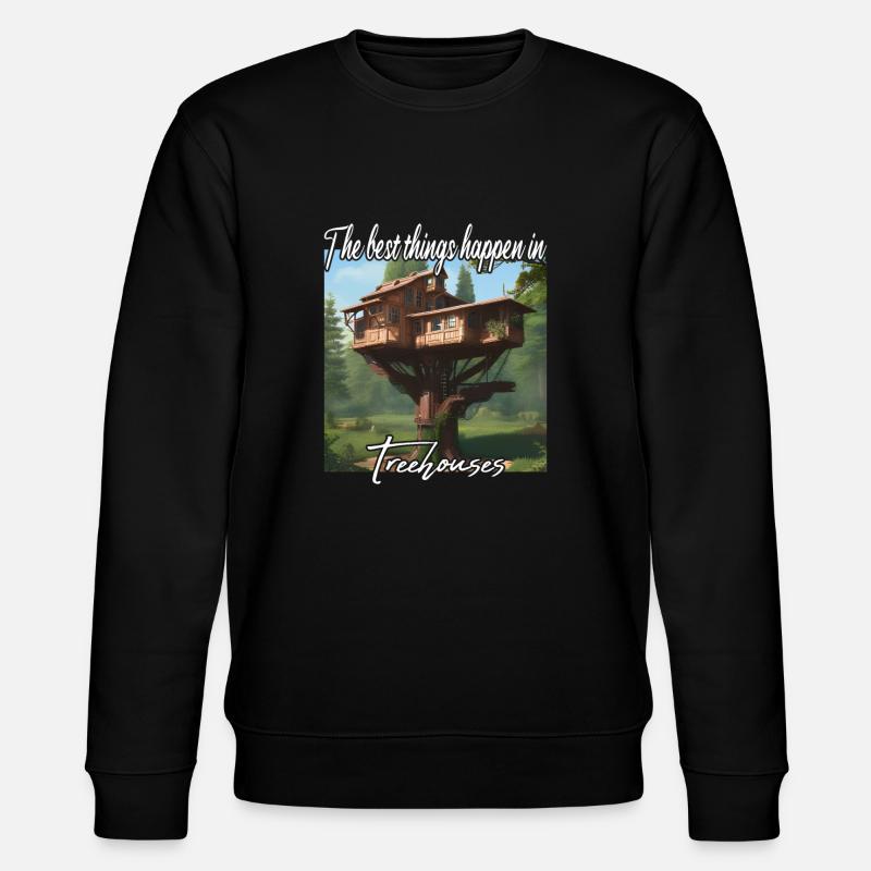 Baumhaus - Best Things Happen - Stanley/Stella Unisex Bio-Sweatshirt CHANGER  - Schwarz