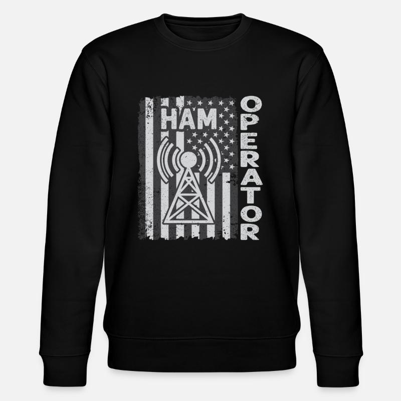 Ham Operator US-Flagge - Stanley/Stella Unisex Bio-Sweatshirt CHANGER  - Schwarz