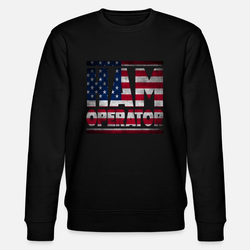 Ham Operator US-Flagge - Stanley/Stella Unisex Bio-Sweatshirt CHANGER  - Schwarz