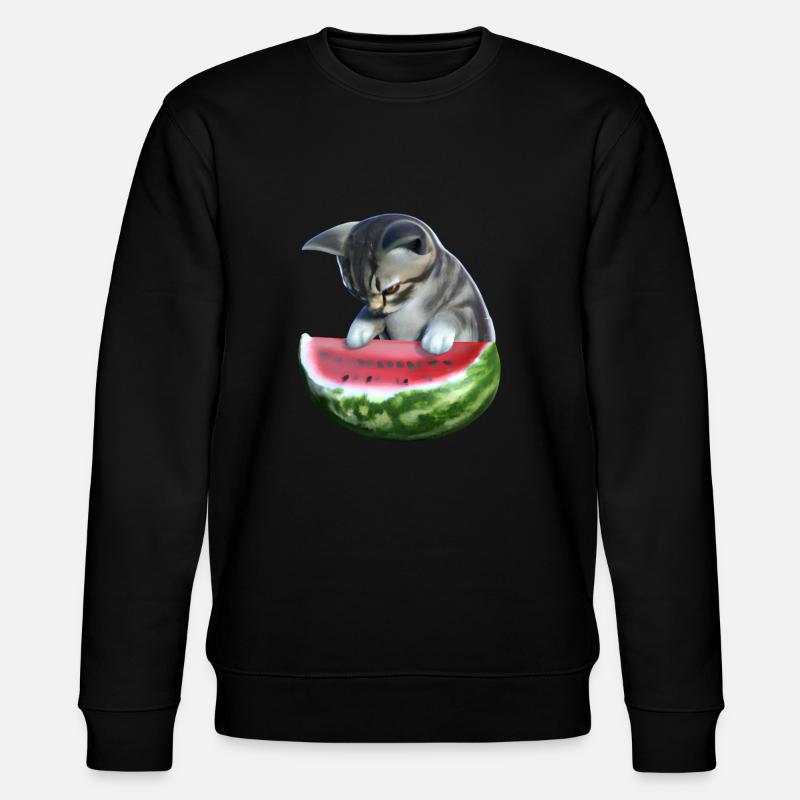 Chat et pastèque - Sweat bio CHANGER Stanley/Stella Unisexe - noir