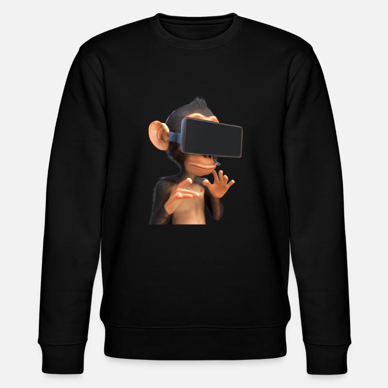 Monkey with VR glasses - Stanley/Stella CHANGER Unisex Organic Sweatshirt - black