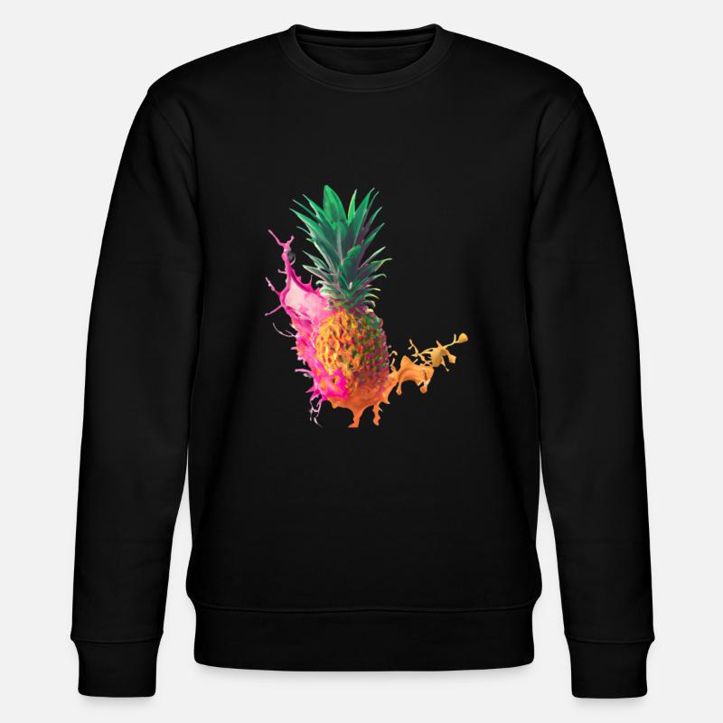 Farbenfrohe Ananas - Stanley/Stella Unisex Bio-Sweatshirt CHANGER  - Schwarz